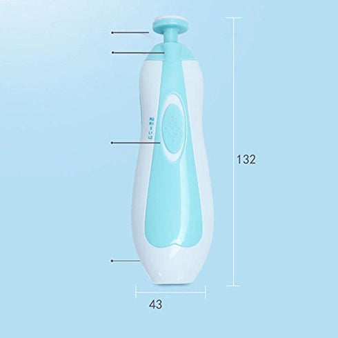 FairOnly Trimmer Set Baby Battery Electric Safe Nail Clipper Newborn Toddler Toes Fingernails Care Light Blue