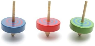 GoodPlay 2PCS Wooden Spinning Top Gyroscope with Handle and Pull String Wire, Color Random