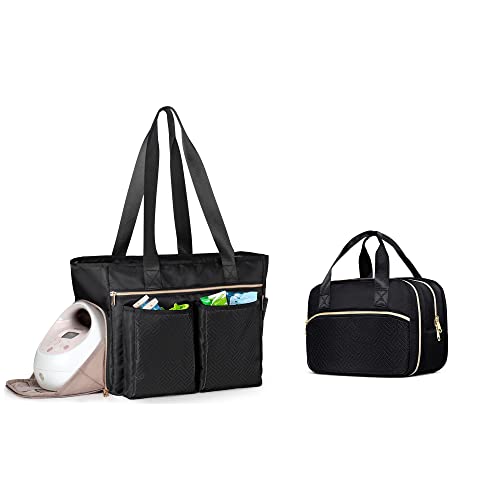 Fasrom Wearable Breast Pump Bag with Cooler Bundle with Pumping Travel Tote