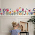 Flowers Wall Decals for Girls Bedroom, DIY Wall Art Stickers for Classroom, Nursery, Playroom - Floral Peel and Stick