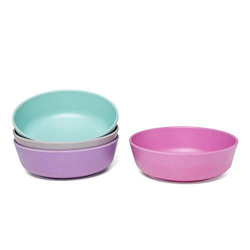 Bamboo Dinnerware Bowls for Kids, Set of 4 Eco Friendly Toddler Bowls, Non Toxic & Kid Safe