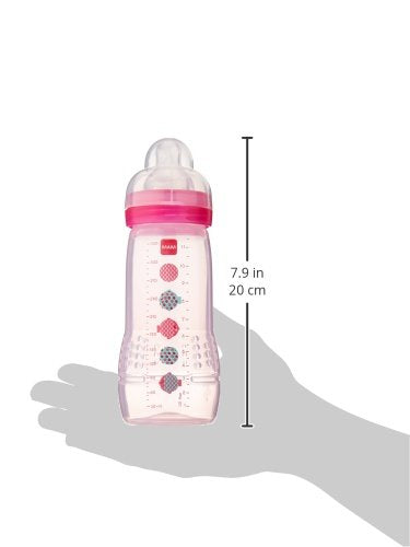 MAM Easy Active Baby Bottles 11oz with Fast Flow Skinsoft Silicone Nipple for 4+ Months Baby