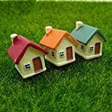 EMiEN 3PCS Mini House Miniature Ornament Kits for DIY Dollhouse Decoration Fairy Garden