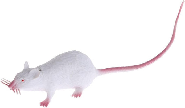 White Fake Mouse Prank Tools, Lifelike Rubber Gag for Practical Jokes and Tricks