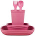 Re-Play Made in USA Toddler Dinnerware Set - 10 oz Open Cup, 7" Flat Plate, 12 Oz Bowl, Fork and Spoon