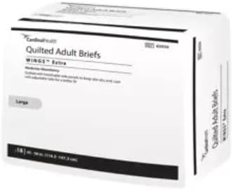 Cardinal Health Quilted Adult Briefs, Wings Extra, Moderate Absorbency, Blue, Large - Case of