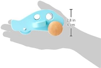 Hape Little Plane Kid's Wooden Toy Vehicle, Blue and Beige, L: 4.9, W: 2.6, H: 3.8 inch