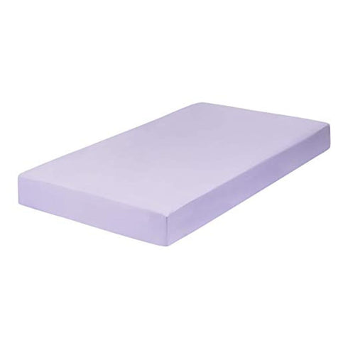 Everyday Kids 2-Pack Fitted Crib Sheets, 100% Soft Microfiber Baby Sheet, White and Lavender Nursery Sheets