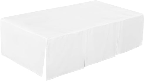 100% 14 Inch EVERYDAY KIDS White Pleated Crib Skirt; Natural Cotton Nursery Crib Bedding Skirt for Baby Boys and Girls;