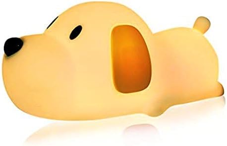 Silicone LED Papa Puppy Night Light - Touch Sensor Switching Night Lamp, Safe SIL+ABS, Sleep Timer for Kids