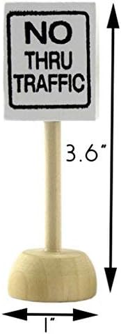 Toy Wooden Road Construction Traffic Sign Set; Street Signs for Small Toy Cars and Diecast Vehicles