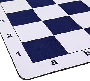 Professional Club & Tournament Chess Boards - Standard Vinyl Roll Up (2.25" Square, Blue Rubber)