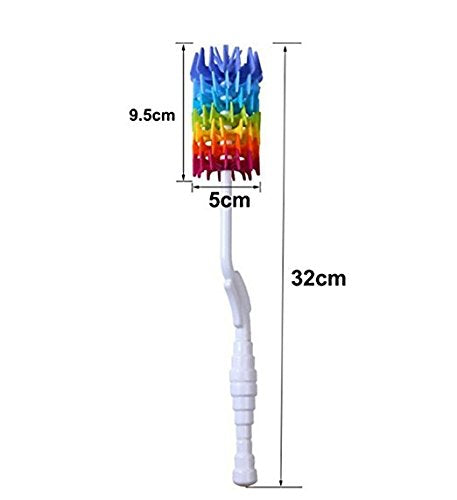 360 Rayhee Bottle Brush Cleaner-Baby Milk Bottle Cleaner Soft Silicone Bottle Brusher / Degree Rotating Long Handle