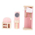 4 Set Dollhouse Furniture Kid Toy Bathroom, Bedroom, Kitchen Set