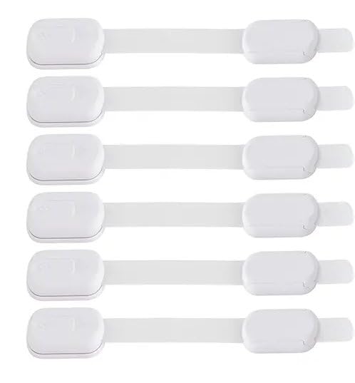 Baby Locks (6-Pack) for Child Safety Cabinet Proofing - Easy Adhesive Drawer Door Latches, No Screws & Magnets