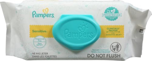 1X Pack 84 Count Pampers Baby Wipes Sensitive Perfume Free Pop-Top