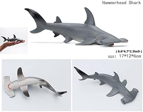 Solid Sea Animals Educational Toys - Simulation Ocean Shark Sea Creature Toy for Kids and Toddlers (Hammerhead Shark)