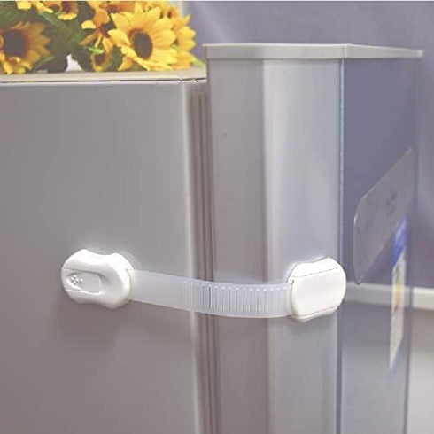 Baby Locks (6-Pack) for Child Safety Cabinet Proofing - Easy Adhesive Drawer Door Latches, No Screws & Magnets