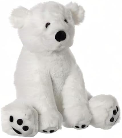 Plush White Polar Bear Stuffed Animal Toy, Soft Cuddly Apricot Lamb for Child (8 Inches)