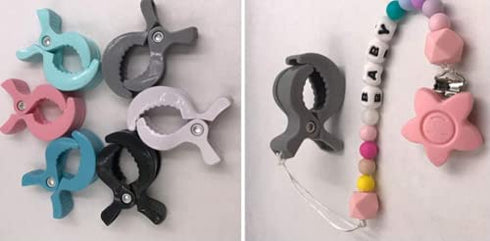 8 Pack Colorful Stroller Clips - Universal Plastic Pegs for Hooking Muslin and Toys, Seat Cover Blanket Clips