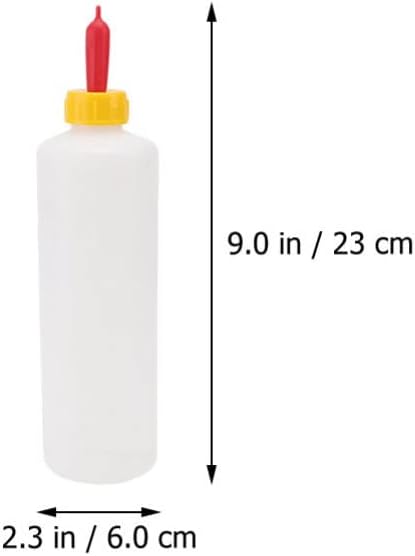 Goat Nipple and Bottles Set, 5 Sets Small Animal Milk Drink Pritchard Nipple for Goats, 400 ml Lamb Nursing Bottles