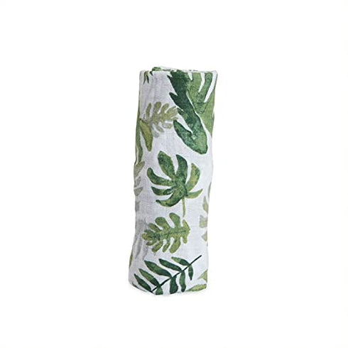 Little Unicorn Tropical Leaf Cotton Muslin Swaddle Blanket | Large 47” x 47” | 100% Cotton | Super Soft | Newborns