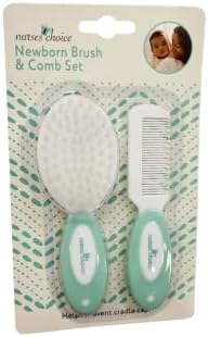 Set Nurses Choice Newborn Baby Brush & Comb SoftBristle Hairbrush and FineTooth Comb for Gentle Infant Grooming