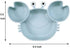 PandaEar 2 Pack Silicone Suction Plates for Baby, Divided Toddler Plate with 2 Spoons for Self Feeding (Crab & Bee -