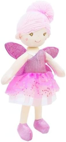 June Garden 12" Enchanted Garden Fairy Doll Elida, Plush Soft Doll Girl Gift - Pink Outfit and Wings