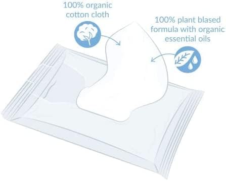 Natracare Organic Cotton Baby Wipes, 50 Count, Pack of 4