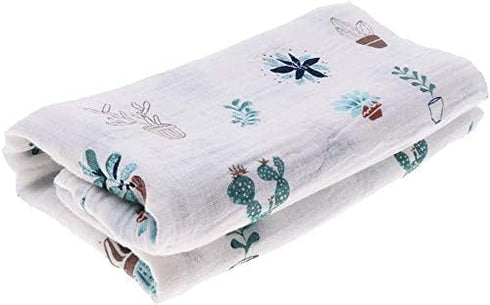 Taotenish Cactus-Themed Muslin Swaddle Blanket for Newborns by