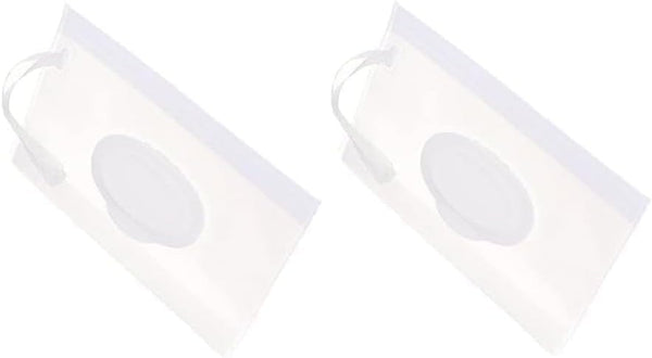 Cauaoa 2Pcs White Baby Wipe Holder Case - Waterproof Travel Container for Wet