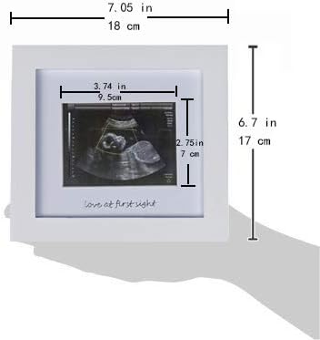 IHEIPYE Baby Sonogram Photo Frame - Ultrasound Picture Frame for Expecting Parents, Baby Showers, Nursery Decor (Silver