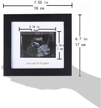 IHEIPYE Baby Sonogram Photo Frame, 1st Ultrasound Picture Frame, Gift for Expecting Parents, Silver Text