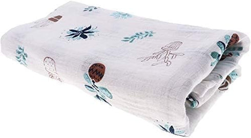 Taotenish Cactus-Themed Muslin Swaddle Blanket for Newborns by