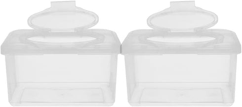 Sewroro 2pcs Wipes Dispenser Transparent Tissue Box Holder Baby Wipe Holder Refillable Wipe