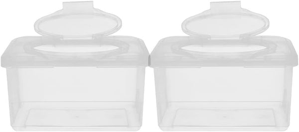 Sewroro 2pcs Wipes Dispenser Transparent Tissue Box Holder Baby Wipe Holder Refillable Wipe
