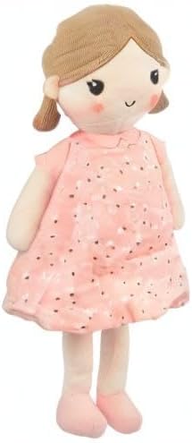 15" (89835) Linzy Toys, Soft Plush Light Pink Blue Emily Rag Doll for Girl, My First Rag Doll, Muecas de Trapo para
