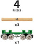 BRIO World 33696 Lumber Loading Wagon, 4 Piece Toy Train Set for Kids, Ideal for Ages 3 and Up, Green