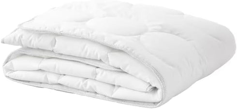 Generic Quilted Crib Duvet Insert White Comforter with Gray Trim Soft Breathable Lightweight