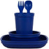 Re-Play Kids Dinnerware Set, Navy Blue, 10 oz. Open Cup, 7" Flat Plate, 12 Oz. Bowl, Fork & Spoon