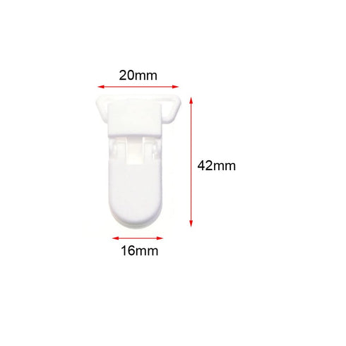 25Pcs Pacifier Clips Holders, Binky Clip for DIY Teething Toys, Baby Blankets, Bib Holder Suit for 20mm Ribbon (White)