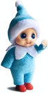 WULEEUPER Tiny Baby Elf Doll | Christmas Miniature Elf Decoration | Newborn Gift with Feet and Shoes (Blue)