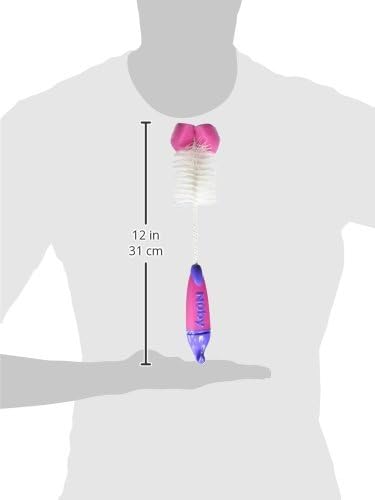 Nuby Baby Bottle and Nipple Brush with Sponge Tip, Colors May Vary