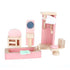 4 Set Dollhouse Furniture Kid Toy Bathroom, Bedroom, Kitchen Set
