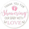 Baby Shower Stickers, Pink Thank You for Showering Our Baby with Love, 48 Stickers - 1.67 Inches Round