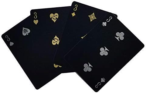 Gent Supply Plastic Waterproof Mythical Creatures II Playing Cards - Black Silver & Gold Edition