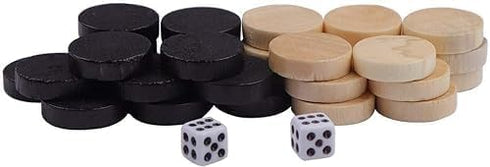 32Pcs Two-Tone Game Chess Pieces, Round Draughts, Checkers, Backgammon for Board Game Learning