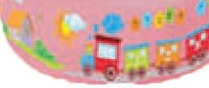 Judaica Place Set Childrens' Wash Cup Plastic Designed with Multicolor Train (Pink)