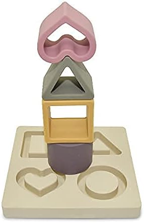 Baby Step Beige Silicone Shape Sorter Puzzle - Montessori Educational Toy for Toddlers 6-24 Months - Enhances Fine